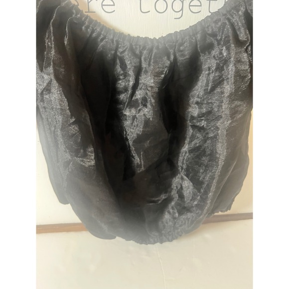 Na-kd Large Black Puff Sleeve Off Shoulder Crop Top. R - Picture 4 of 6